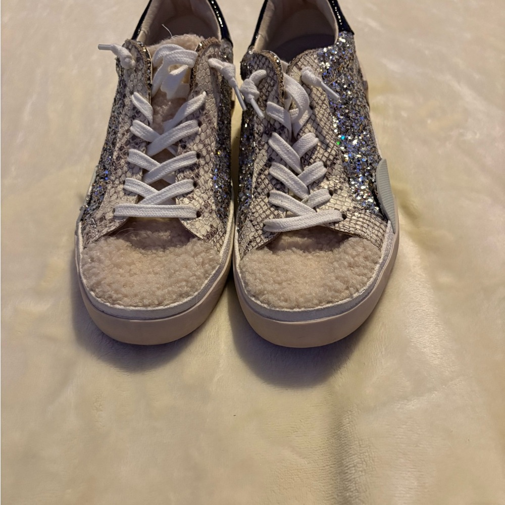 Dolce Vita sherpa and sequin shoes
